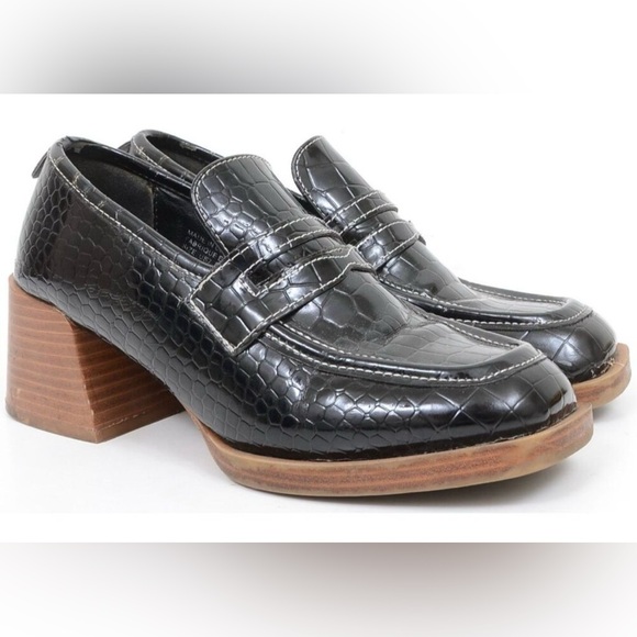 Classic Black Croc-Embossed Men’s Penny Loafers main image 7